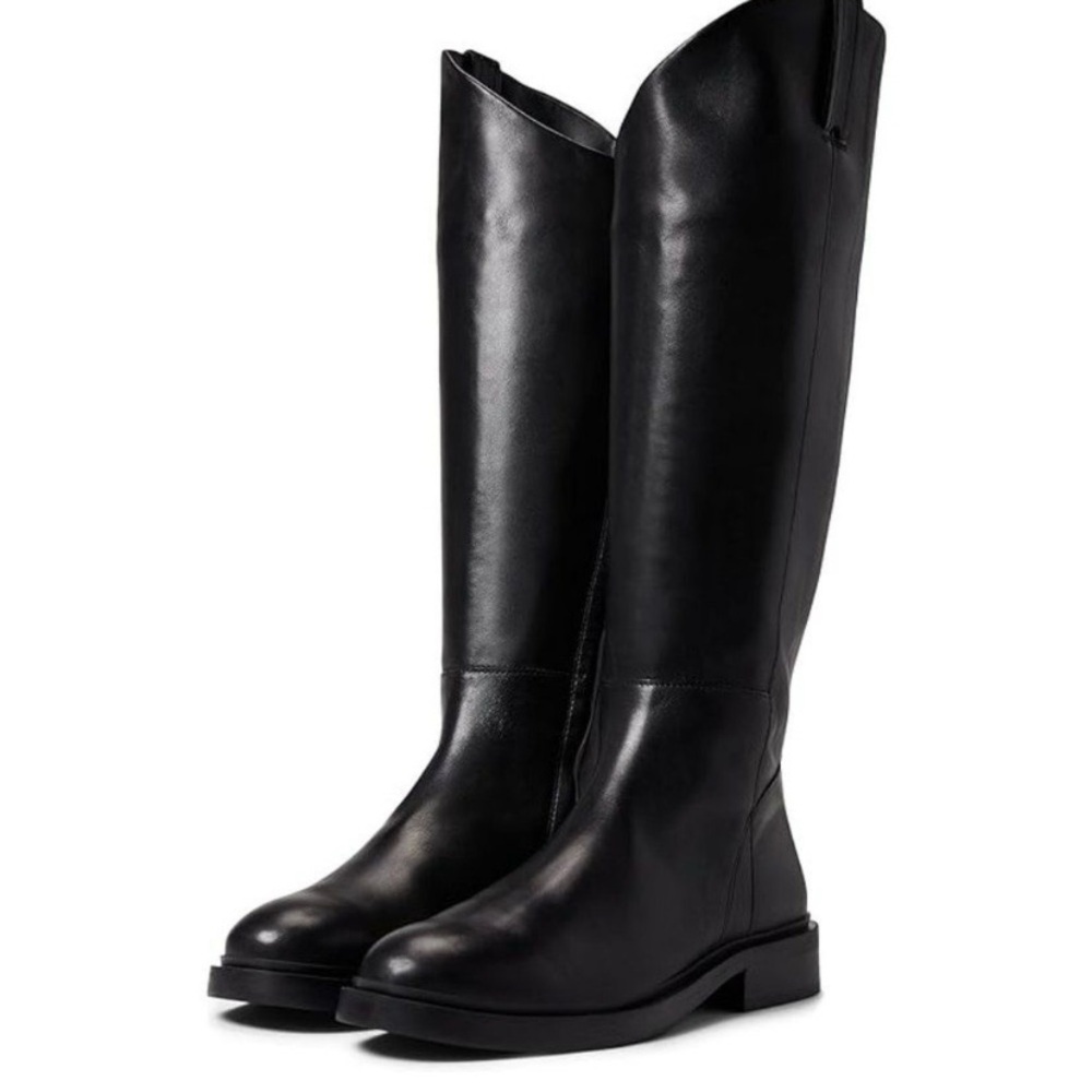 Sam Edelman Fable Black Leather Boots Knee High Riding Boots Sz 7.5 New